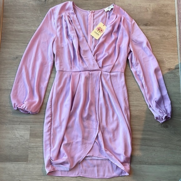 Entro Lilac Satin Dress Size Medium - Picture 1 of 8